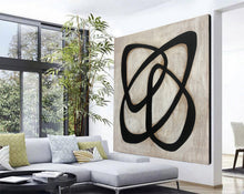 Load image into Gallery viewer, Black And White Abstract Painting Original Artwork Living Room Decor Kp042
