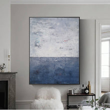 Load image into Gallery viewer, Deep Blue Abstract Painting on Canvas Beach Painting Op069
