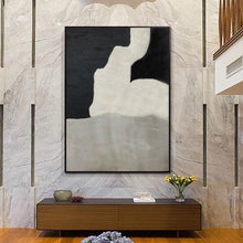 Load image into Gallery viewer, Black And White Grey Contemporary Art Hand Painted Abstract Painting Op097
