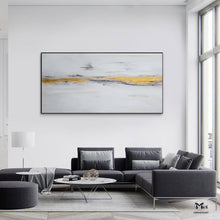 Load image into Gallery viewer, Gold And Gray Abstract Painting Contemporary Art Gold Leaf Art Kp013
