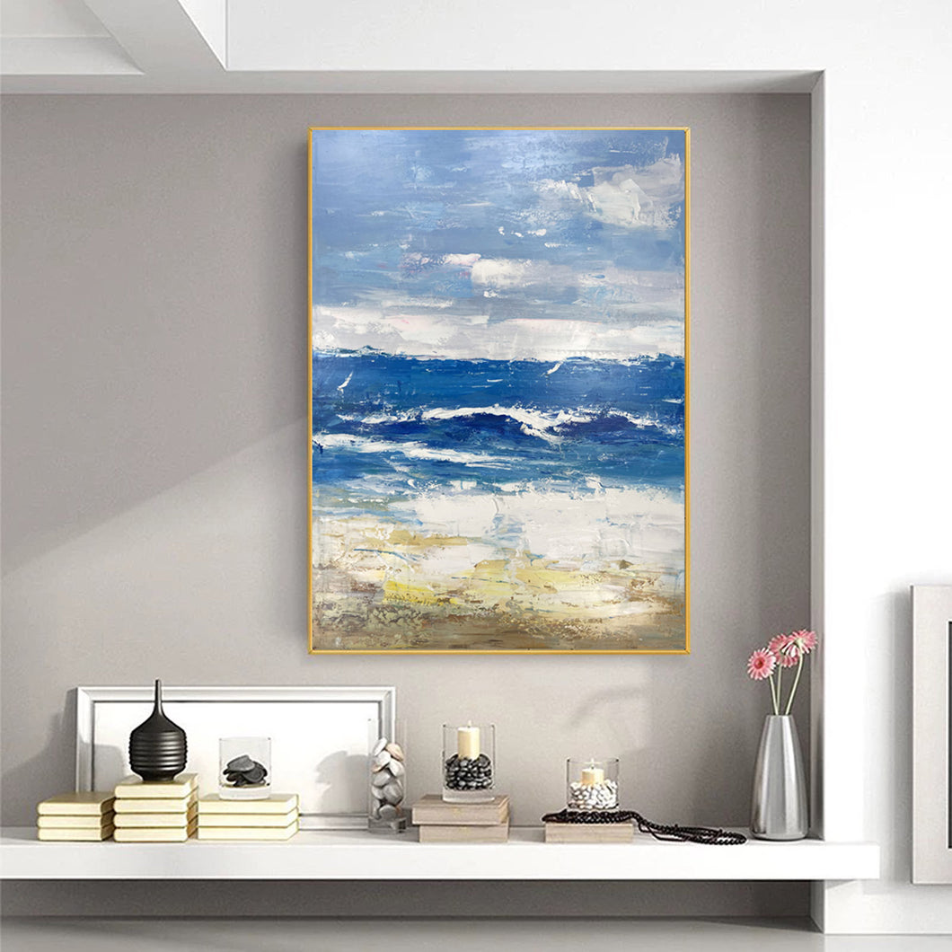 Extra Large Abstract Paintings Seascape Painting Blue Painting Np066