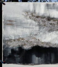 Load image into Gallery viewer, Black Silver Artwork Extra Large Panoramic Abstract Painting Ap053
