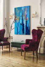 Load image into Gallery viewer, Large Palette Knife Canvas Art Blue Abstract,Painting on Canvas Np020
