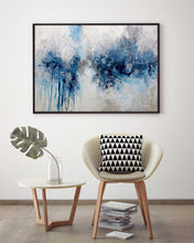 Load image into Gallery viewer, Blue Gray White Abstract Painting Living Room Kitchen Home Wall Decor Np026
