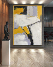 Load image into Gallery viewer, Yellow Gray White Abstract Painting Modern Wall Art Textured Painting Np073
