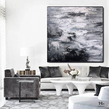 Load image into Gallery viewer, Black And White Abstract Painting 3D Texture Artwork For Living Room Ap112
