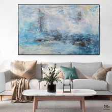 Load image into Gallery viewer, Blue And White Painting Modern Painting Living Room Wall Art Ap115
