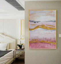 Load image into Gallery viewer, Pink Gold Painting Home Wall Decor Oversized Canvas Paintings Op077
