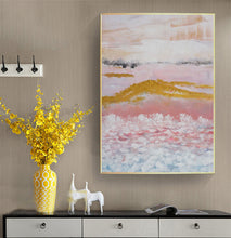 Load image into Gallery viewer, Gold Pink Abstract Painting  Large Wall Decor Op078
