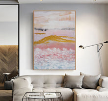 Load image into Gallery viewer, Gold Pink Abstract Painting  Large Wall Decor Op078
