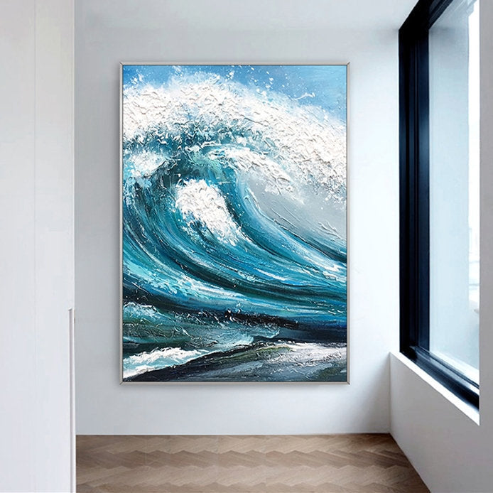 Textured Ocean Waves Wall Art Large Canvas Artwork for Sale Gp083