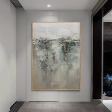 Load image into Gallery viewer, Gray Gold Abstract Painting on Canvas Original Canvas Wall Art Yp008
