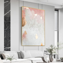 Load image into Gallery viewer, Gold Leaf Pink Abstract Wall Art Gold Abstract Painting Ap125
