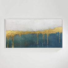 Load image into Gallery viewer, Decor Green Painting Gold Painting Rich Textured Office Wall Art
