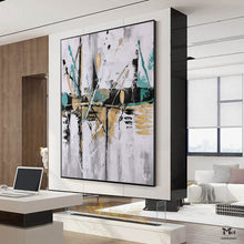 Load image into Gallery viewer, Black and Grey Wall Art Gold Painting Modern Wall Painting Ap105
