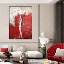 Load image into Gallery viewer, Red Abstract Painting 3D Texture Painting Hand Made Kp020
