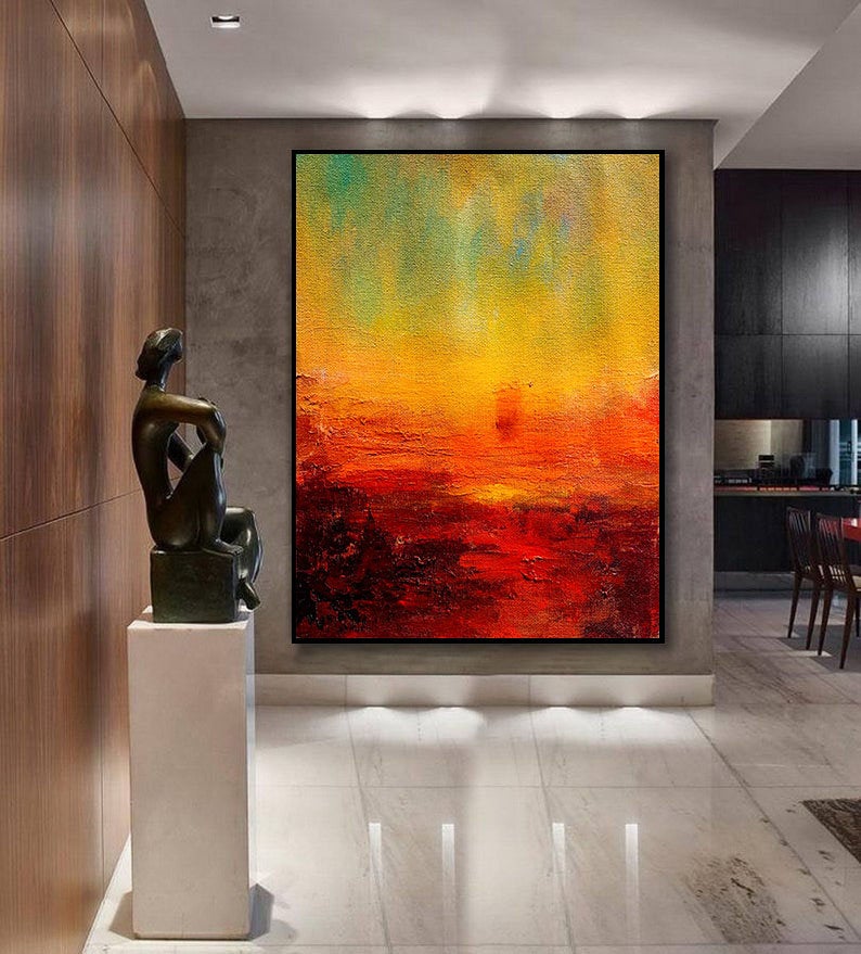 Giant Canvas Painting Office Wall Art,Original Abstract Art Gp071