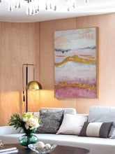 Load image into Gallery viewer, Pink Gold Painting Home Wall Decor Oversized Canvas Paintings Op077
