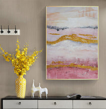 Load image into Gallery viewer, Pink Gold Painting Home Wall Decor Oversized Canvas Paintings Op077
