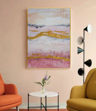 Load image into Gallery viewer, Pink Gold Painting Home Wall Decor Oversized Canvas Paintings Op077
