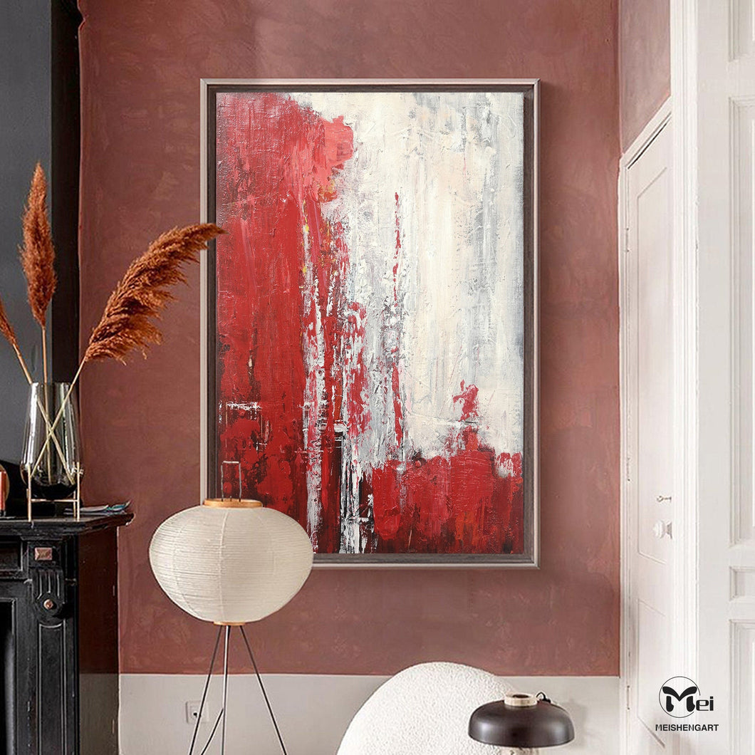 Red Painting Modern Wall Painting Contemporary Art Heavy Texture Painting Kp021