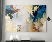 Load image into Gallery viewer, Abstract Blue Gold Beige Brown White Painting Home Bedroom Wall Decor Np031
