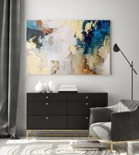 Load image into Gallery viewer, Abstract Blue Gold Beige Brown White Painting Home Bedroom Wall Decor Np031
