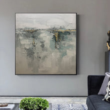 Load image into Gallery viewer, Grey Gold Abstract Painting original Modern Painting Op081
