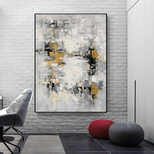 Load image into Gallery viewer, Grey Gold Abstract Painting Extra Large Wall Art For Living Room Np017
