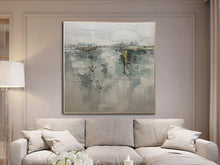 Load image into Gallery viewer, Grey Gold Abstract Painting original Modern Painting Op081
