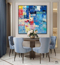 Load image into Gallery viewer, Colorful Abstract Painting Blue Painting Texture Art Kp001
