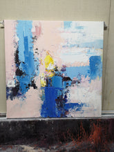 Load image into Gallery viewer, Colorful Painting Pink and Blue Painting Bright Color Textured Acrylic Painting Kp015
