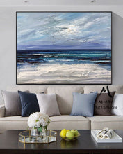 Load image into Gallery viewer, Large Blue Sea Abstract Art Dark Blue Ocean Abstract Painting Np048
