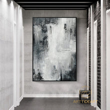 Load image into Gallery viewer, Black White Landscape Wall Art Handmade Abstract Painting Ap017
