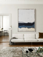Load image into Gallery viewer, Grey Beige Navy Painting on Canvas, Large Textured Acrylic Room Decor Gp083
