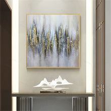 Load image into Gallery viewer, Large Canvas Wall Art for Sale Gold Leaf Abstract Painting Gray Canvas Wall Art Gp055
