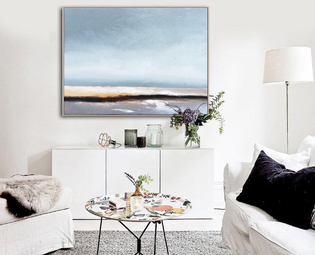 Large Beach Painting Beach Wall Art Abstract Painting Landscape Kp22