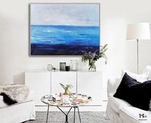 Load image into Gallery viewer, Blue Ocean Canvas Painting Bright Wall Painting Ap124
