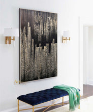 Load image into Gallery viewer, Gold Art Modern Abstract Art Black Painting on Canvas Huge Gold Painting Dp036
