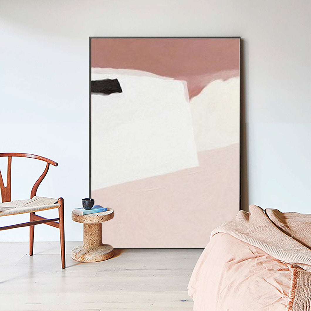 Blush Pink Wall Art 3D Textured Painting Minimalisrt Art For Bedroom Ap119