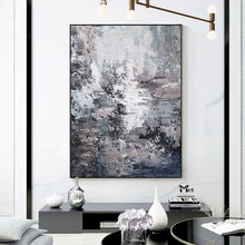 Load image into Gallery viewer, Black and Grey Wall Art Original Textured Painting Living Room Ap106
