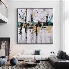 Load image into Gallery viewer, Black and Grey Wall Art Gold Painting Modern Wall Painting Ap105

