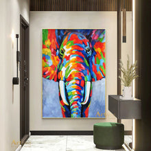 Load image into Gallery viewer, Bright Elephant Painting Colorful Abstract Art Modern Decor DP052

