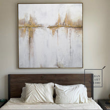 Load image into Gallery viewer, Beige Painting Gold Painting on Canvas Wall Art Office Decor Bp080
