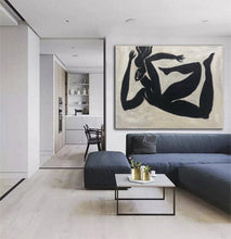 Load image into Gallery viewer, Black And White Greek Athletes Paintings On Canvas Minimalist Art Kp030
