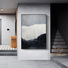 Load image into Gallery viewer, Black And White Minimalist Canvas Art Grey Abstract Painting Ap024
