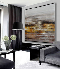 Load image into Gallery viewer, Gray Gold Brown Textured Abstract Artwork Oversized Art for Sale Ap088
