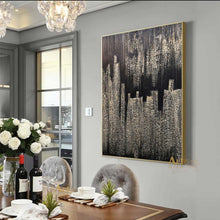 Load image into Gallery viewer, Gold Art Modern Abstract Art Black Painting on Canvas Huge Gold Painting Dp036
