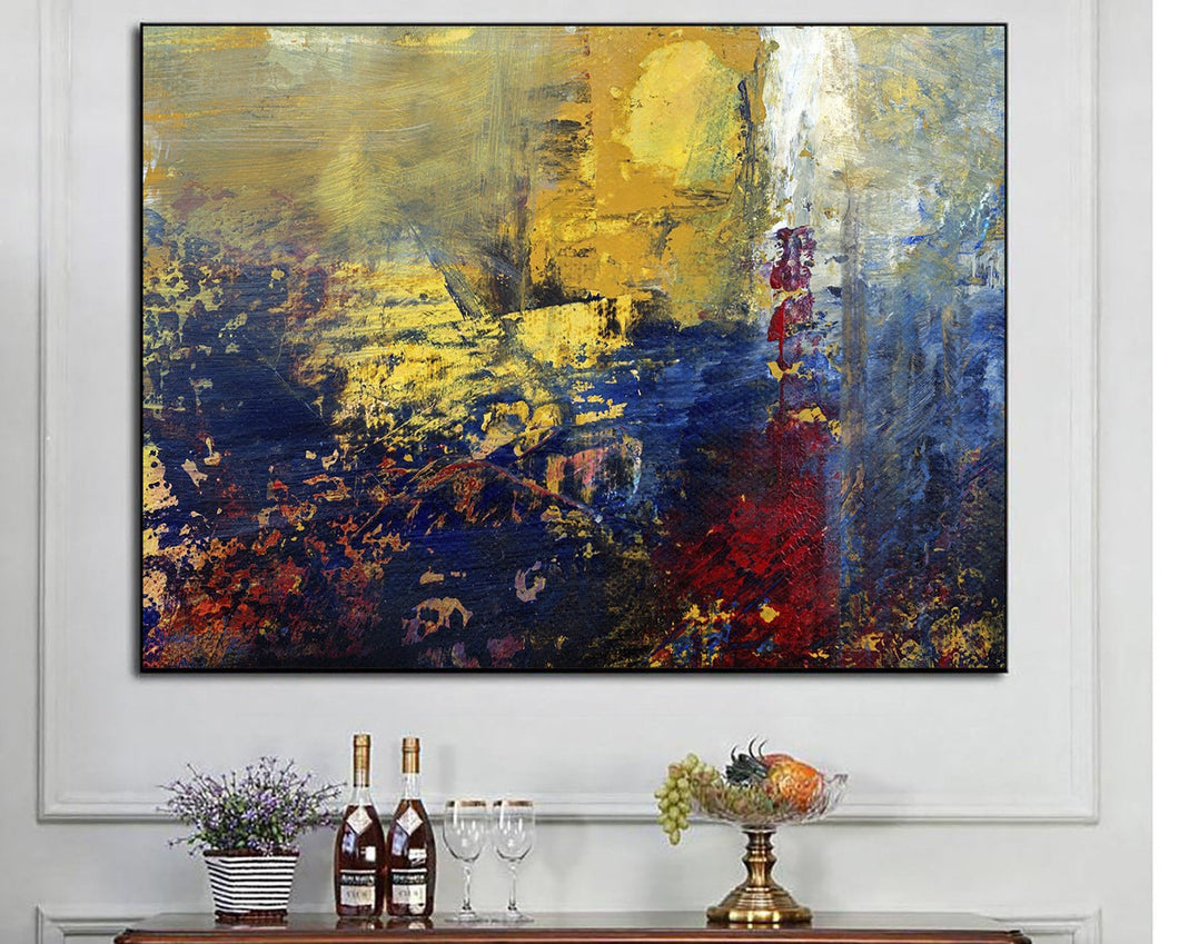 Large Painting Living Room Thick Colorful Oil Abstract Painting On Canvas Bp020