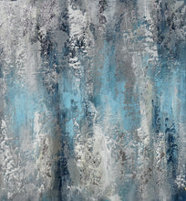Load image into Gallery viewer, Extra Large Textured panoramic Silver Leaf White Abstract Painting Ap044
